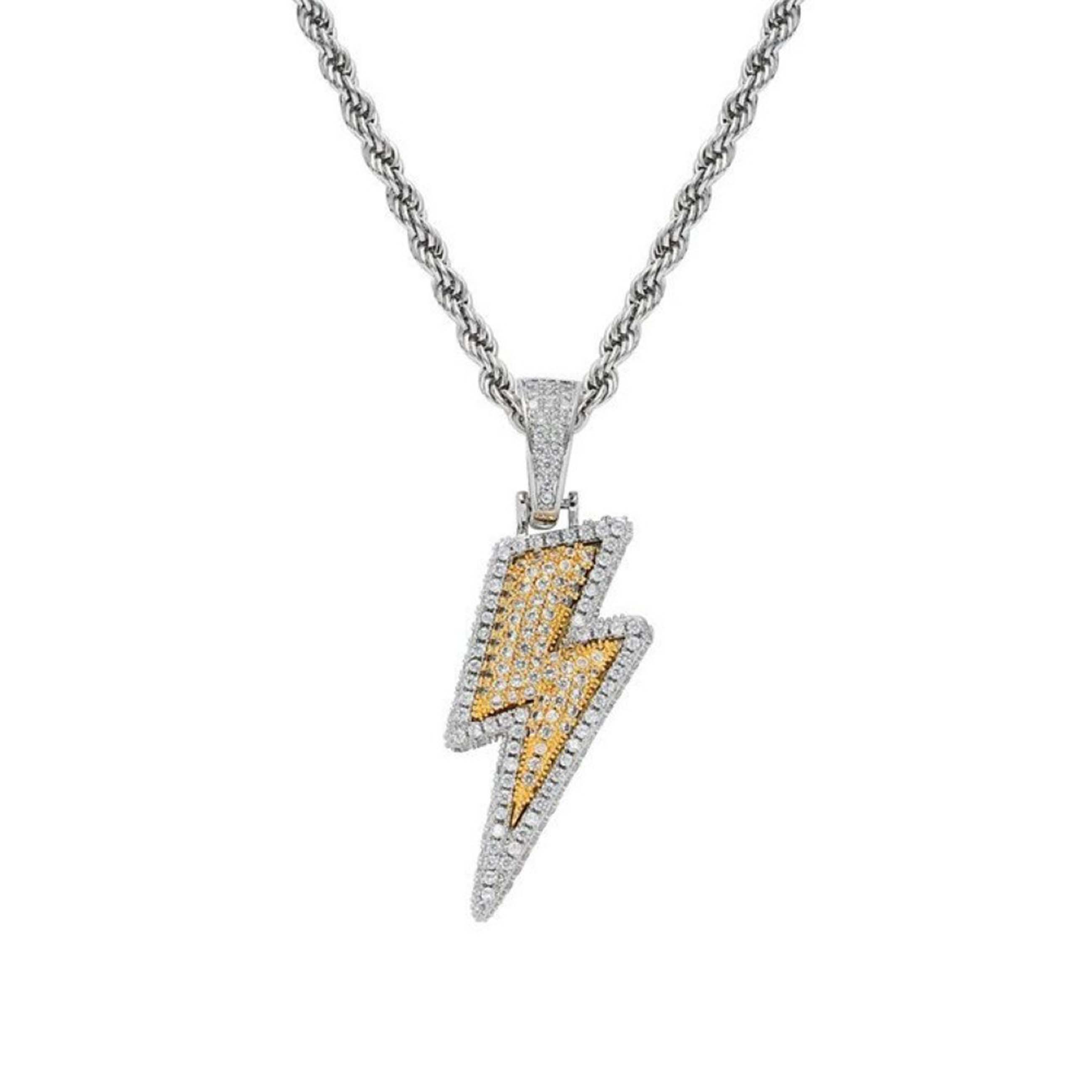 Goldjewels THUNDER Pendant Από Επίχρυσο Ορείχαλκο Με Ατσάλινη Αλυσίδα Rope